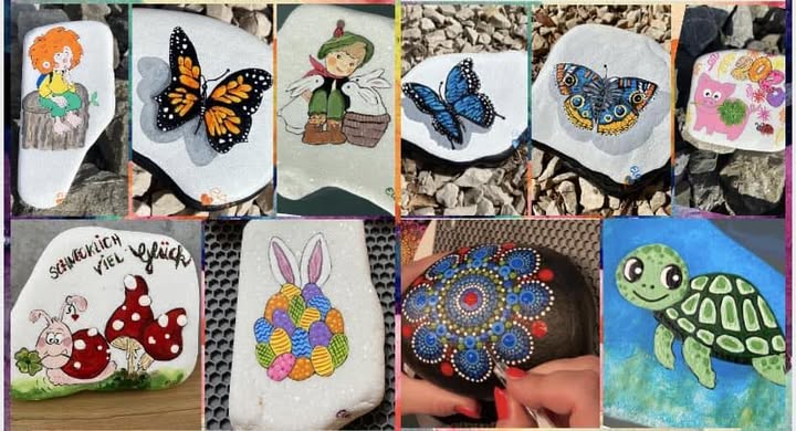 Steine bemalen für Anfänger 🦋mit Ela🖌🎨